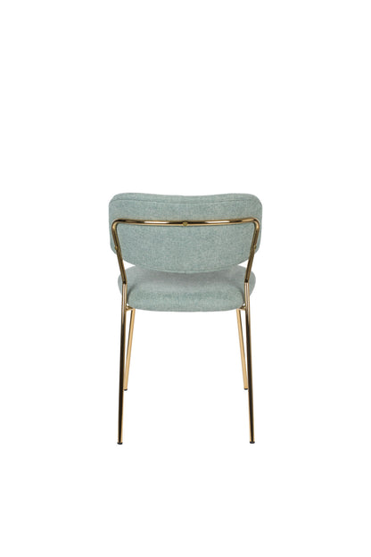 Nancy's Swissvale Stoel - Retro - Goud, Lichtgroen - Polyester, Staal, Multiplex - 56 cm x 49 cm x 78 cm