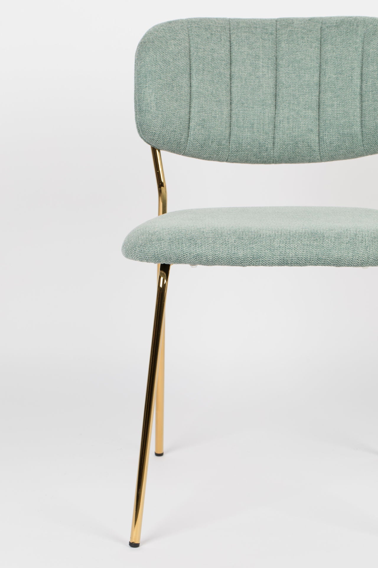 Nancy's Swissvale Stoel - Retro - Goud, Lichtgroen - Polyester, Staal, Multiplex - 56 cm x 49 cm x 78 cm