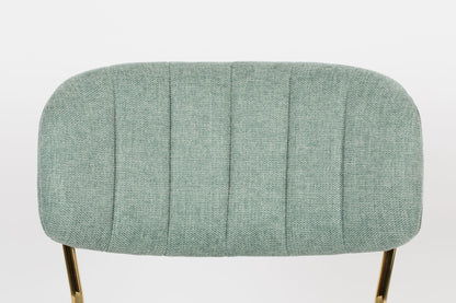 Nancy's Swissvale Stoel - Retro - Goud, Lichtgroen - Polyester, Staal, Multiplex - 56 cm x 49 cm x 78 cm