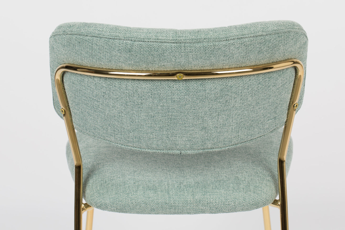 Nancy's Swissvale Stoel - Retro - Goud, Lichtgroen - Polyester, Staal, Multiplex - 56 cm x 49 cm x 78 cm