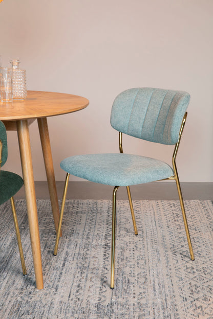 Nancy's Swissvale Stoel - Retro - Goud, Lichtgroen - Polyester, Staal, Multiplex - 56 cm x 49 cm x 78 cm