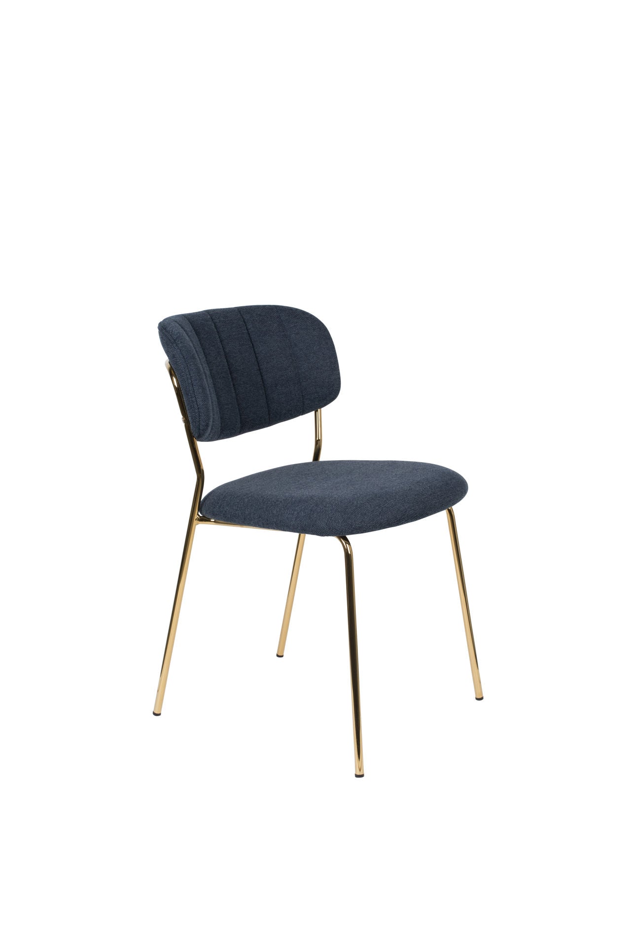 Nancy's Kings Grant Chair - Retro - Gold, Blue - Polyester, Steel, Plywood - 56 cm x 49 cm x 78 cm