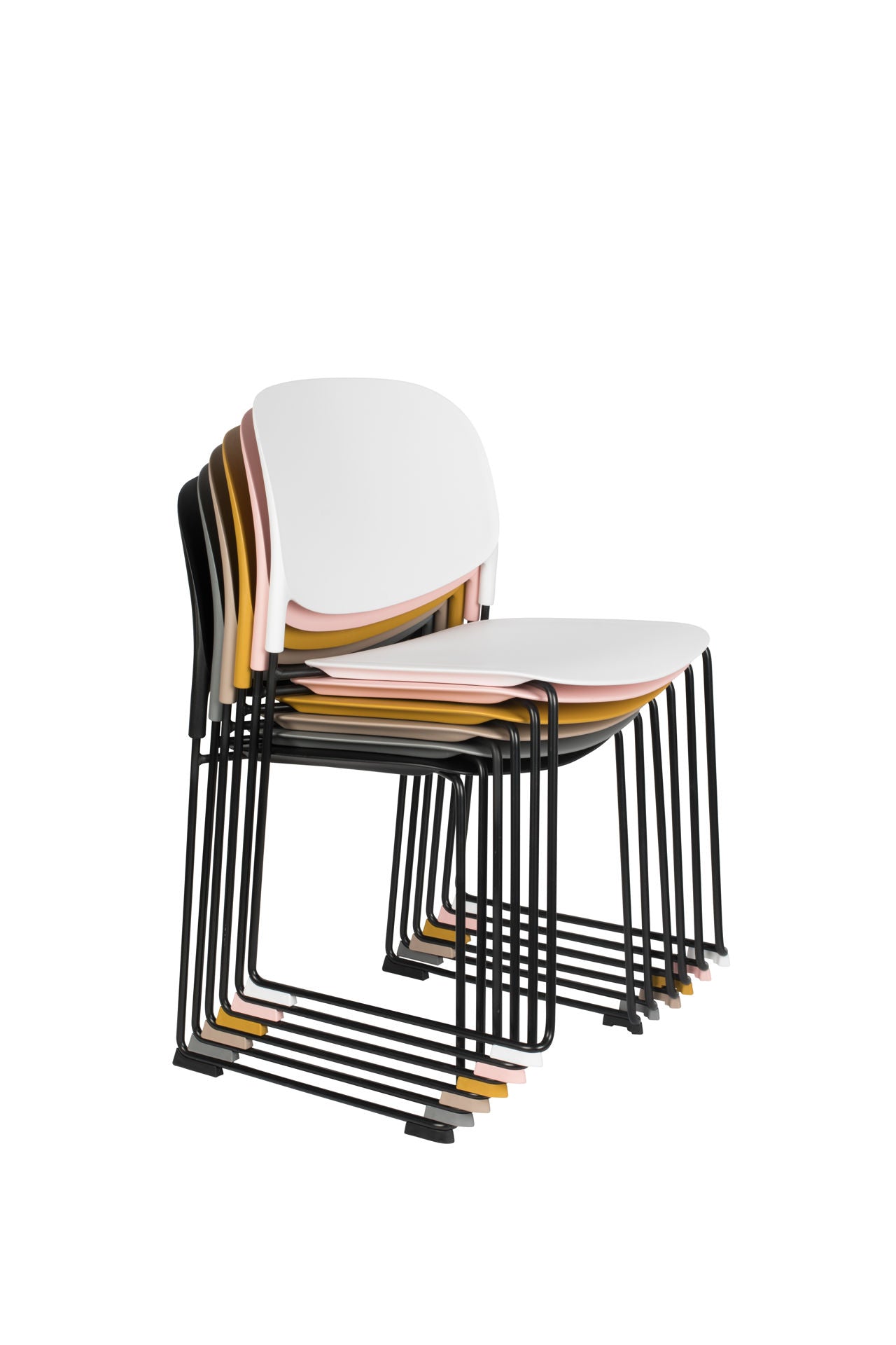 Nancy's San Sebasti n Stoel - Retro - Wit, Zwart - Polypropyleen, Staal, Kunststof - 52,5 cm x 48,5 cm x 80 cm