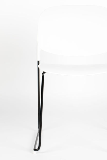 Chaise San Sebastin de Nancy - Rétro - Blanc, Noir - Polypropylène, Acier, Plastique - 52,5 cm x 48,5 cm x 80 cm