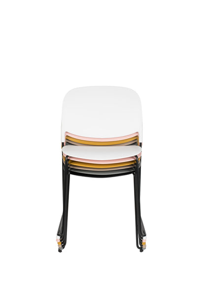 Nancy's North Madison Chair - Retro - Ochrrre, Zwart - Polypropyleen, Staal, Kunststof - 52,5 cm x 48,5 cm x 80 cm