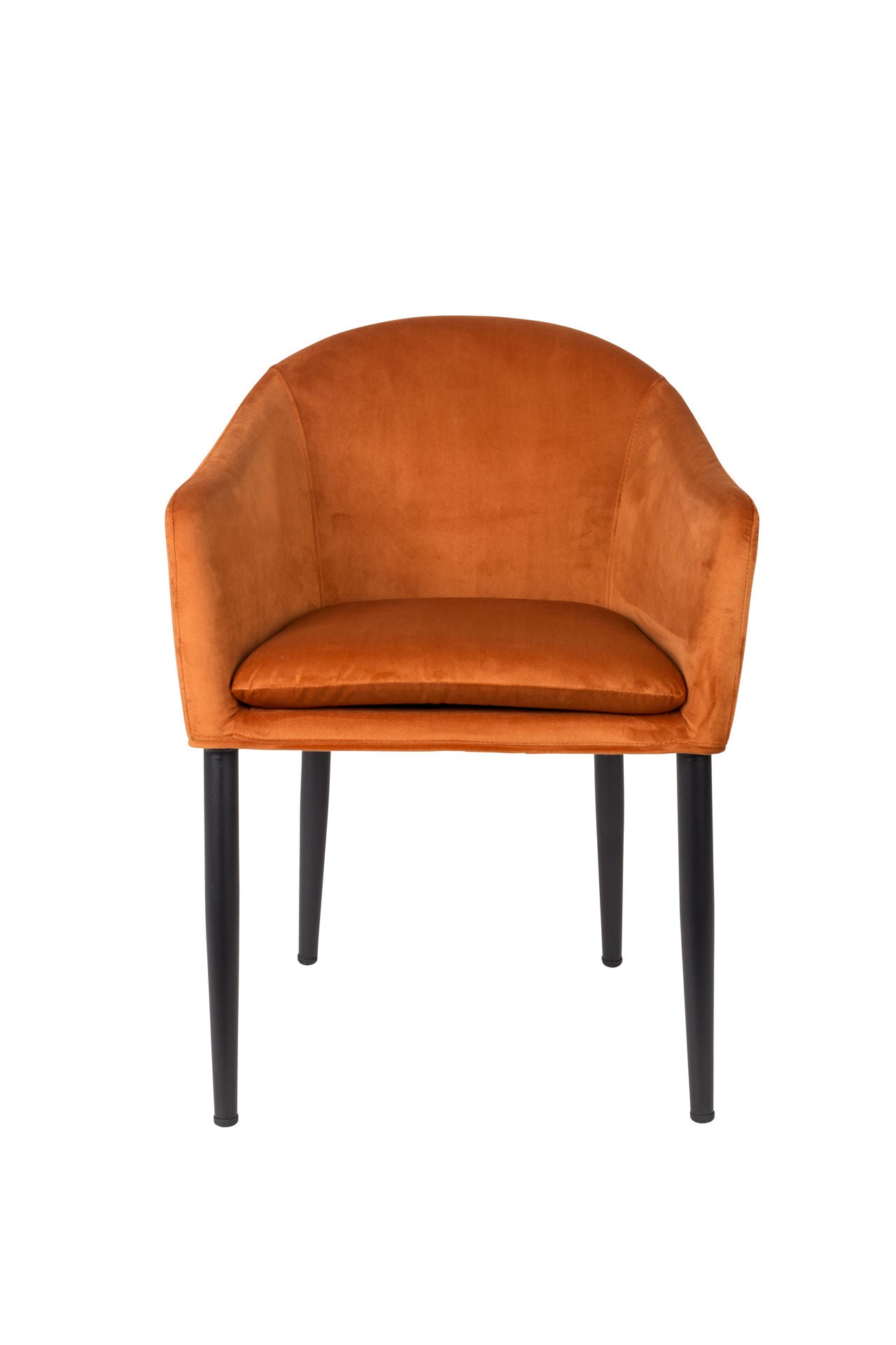 Nancy's Kalifornsky Chair - Retro - Orange, Black - Velvet, Plywood, Steel - 55.5 cm x 57 cm x 77 cm