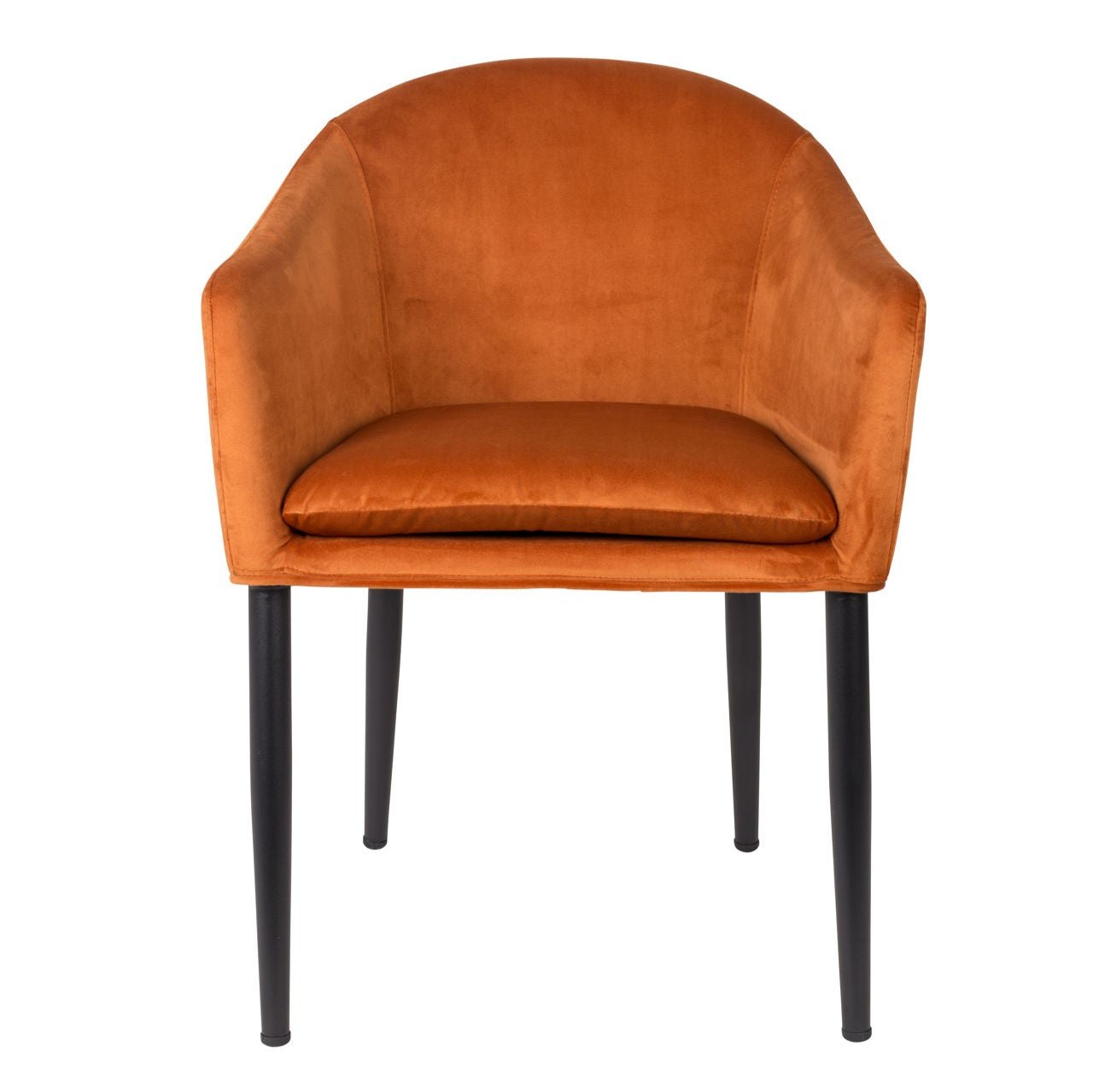 Nancy's Kalifornsky Eetkamerstoel - Keukenstoel - Retro - Oranje / Zwart - Fluweel / Staal