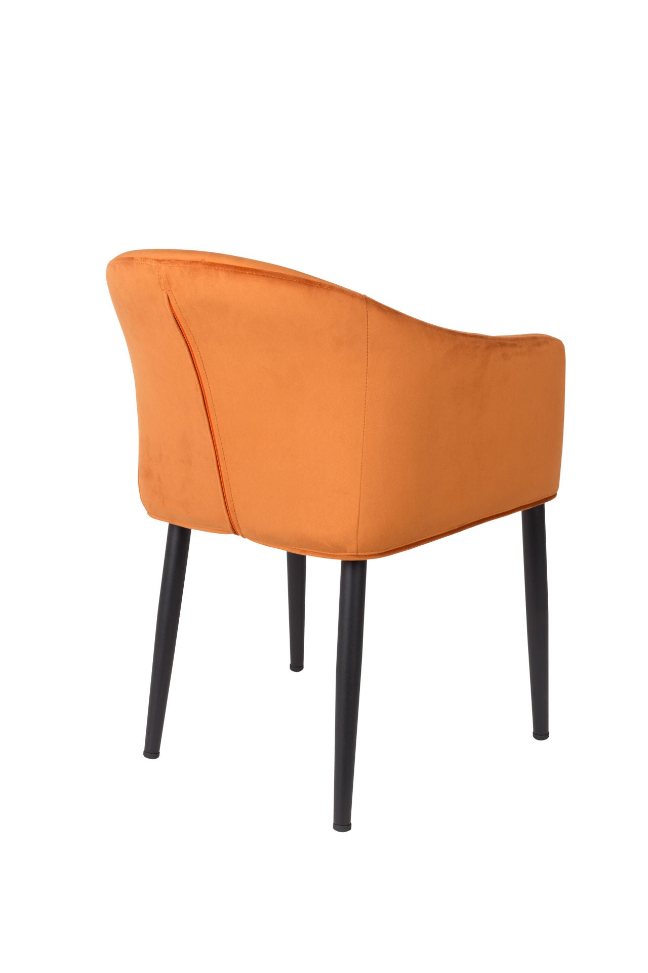 Nancy's Kalifornsky Stoel - Retro - Oranje , Zwart - Fluweel, Multiplex, Staal - 55,5 cm x 57 cm x 77 cm