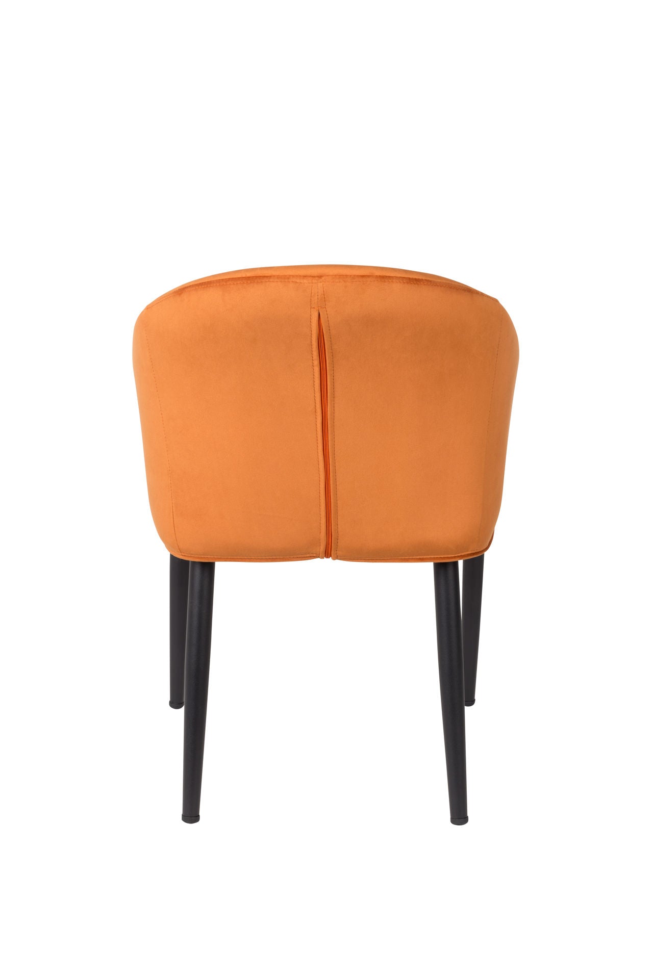 Nancy's Kalifornsky Eetkamerstoel - Keukenstoel - Retro - Oranje / Zwart - Fluweel / Staal