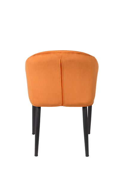 Nancy's Kalifornsky Eetkamerstoel - Keukenstoel - Retro - Oranje / Zwart - Fluweel / Staal