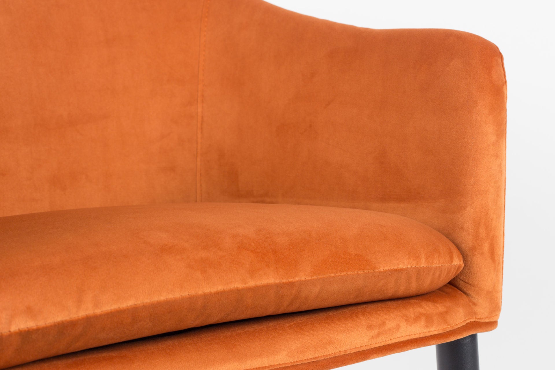 Nancy's Kalifornsky Eetkamerstoel - Keukenstoel - Retro - Oranje / Zwart - Fluweel / Staal