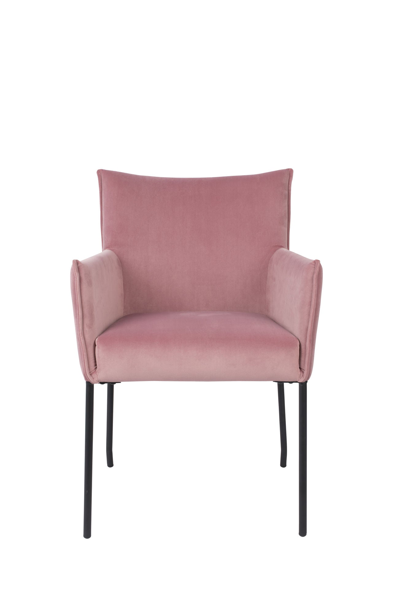 Nancy's Lucas Chair - Scandinavian - Pink - Velvet, Pine Wood, Steel - 64 cm x 59 cm x 86.5 cm