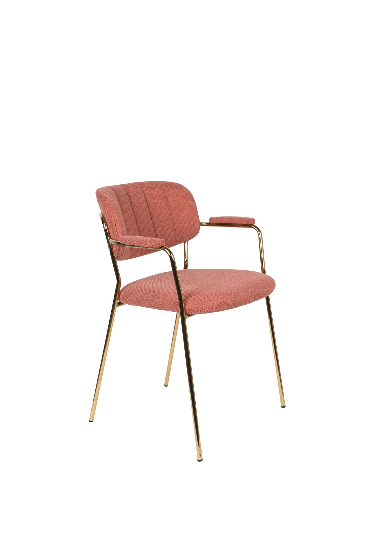 Nancy's East Grand Forks Chair - Retro - Gold, Pink - Polyester, Plywood, Steel - 56 cm x 60.5 cm x 78 cm