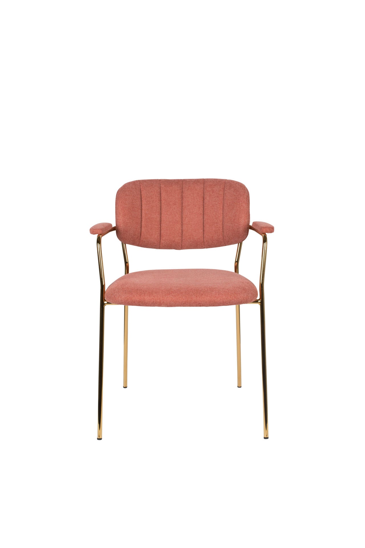 Nancy's East Grand Forks Chair - Rétro - Or, Rose - Polyester, Contreplaqué, Acier - 56 cm x 60,5 cm x 78 cm