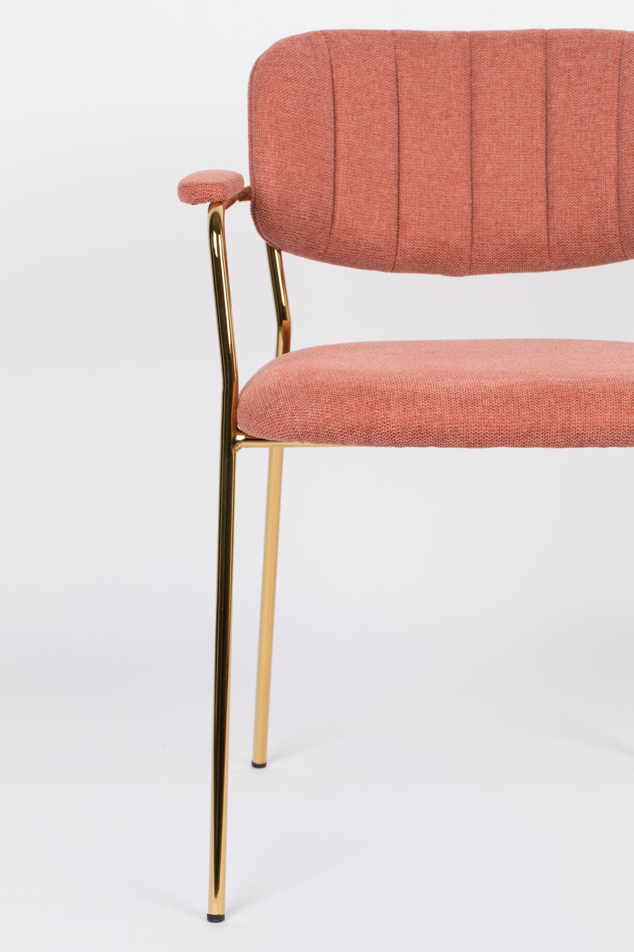 Nancy's East Grand Forks Chair - Retro - Gold, Pink - Polyester, Plywood, Steel - 56 cm x 60.5 cm x 78 cm