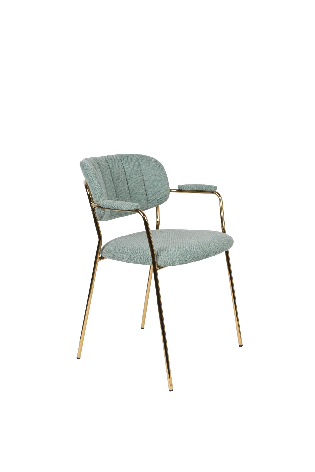 Nancy's Edgemere Chair - Retro - Gold, Light Green - Polyester, Plywood, Steel - 56 cm x 60.5 cm x 78 cm