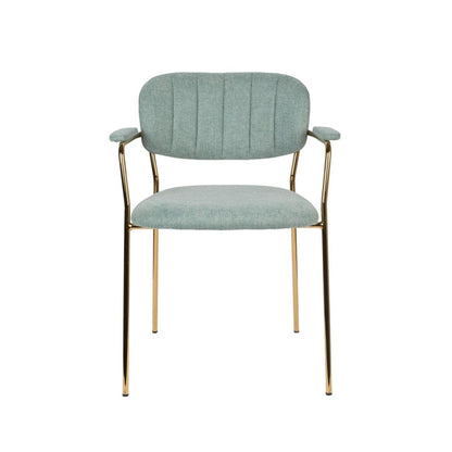 Nancy's Edgemere Chair - Rétro - Or, Vert clair - Polyester, Contreplaqué, Acier - 56 cm x 60,5 cm x 78 cm