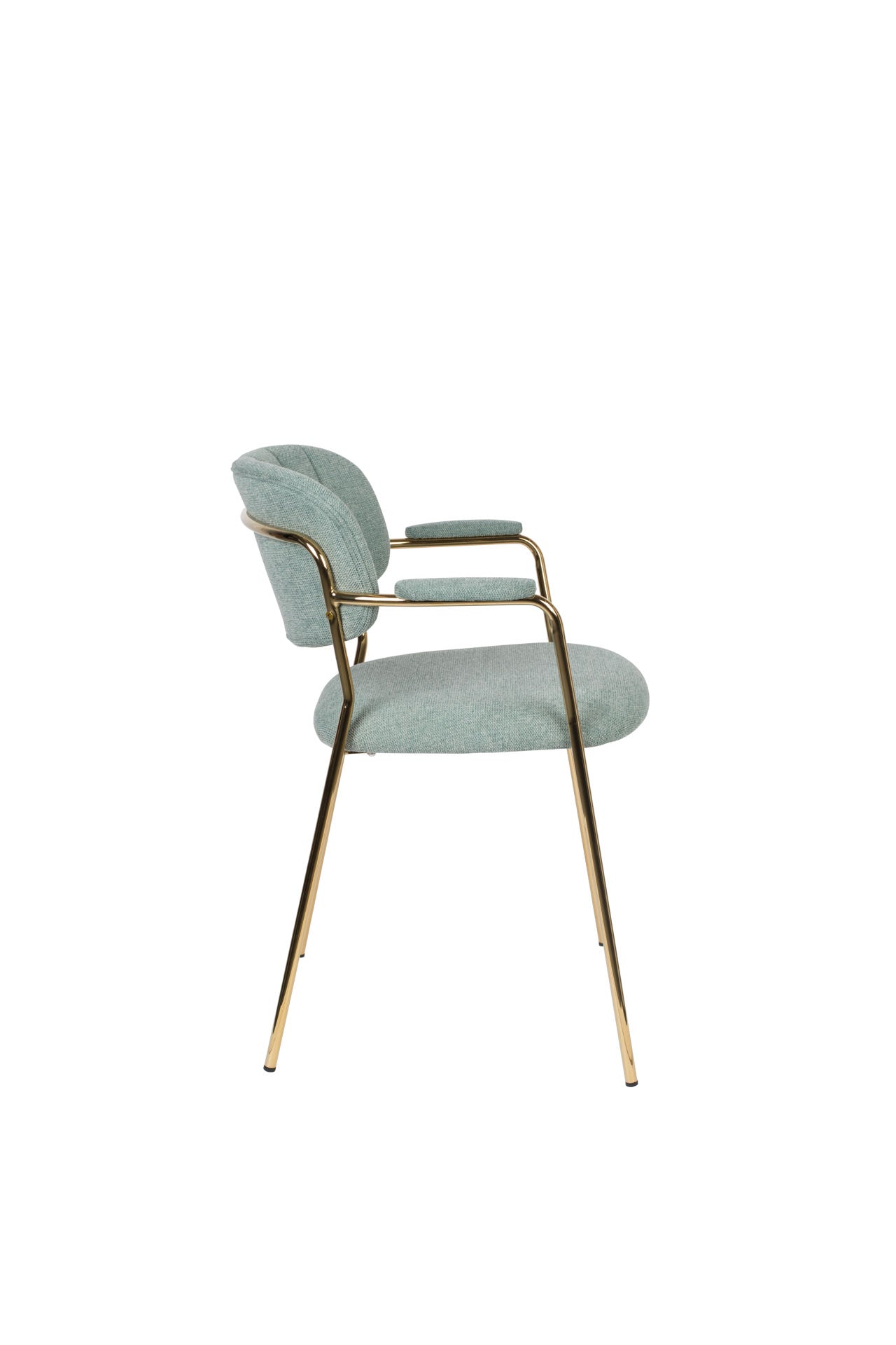 Nancy's Edgemere Chair - Rétro - Or, Vert clair - Polyester, Contreplaqué, Acier - 56 cm x 60,5 cm x 78 cm