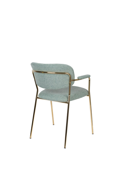Nancy's Edgemere Chair - Rétro - Or, Vert clair - Polyester, Contreplaqué, Acier - 56 cm x 60,5 cm x 78 cm