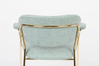 Nancy's Edgemere Chair - Rétro - Or, Vert clair - Polyester, Contreplaqué, Acier - 56 cm x 60,5 cm x 78 cm