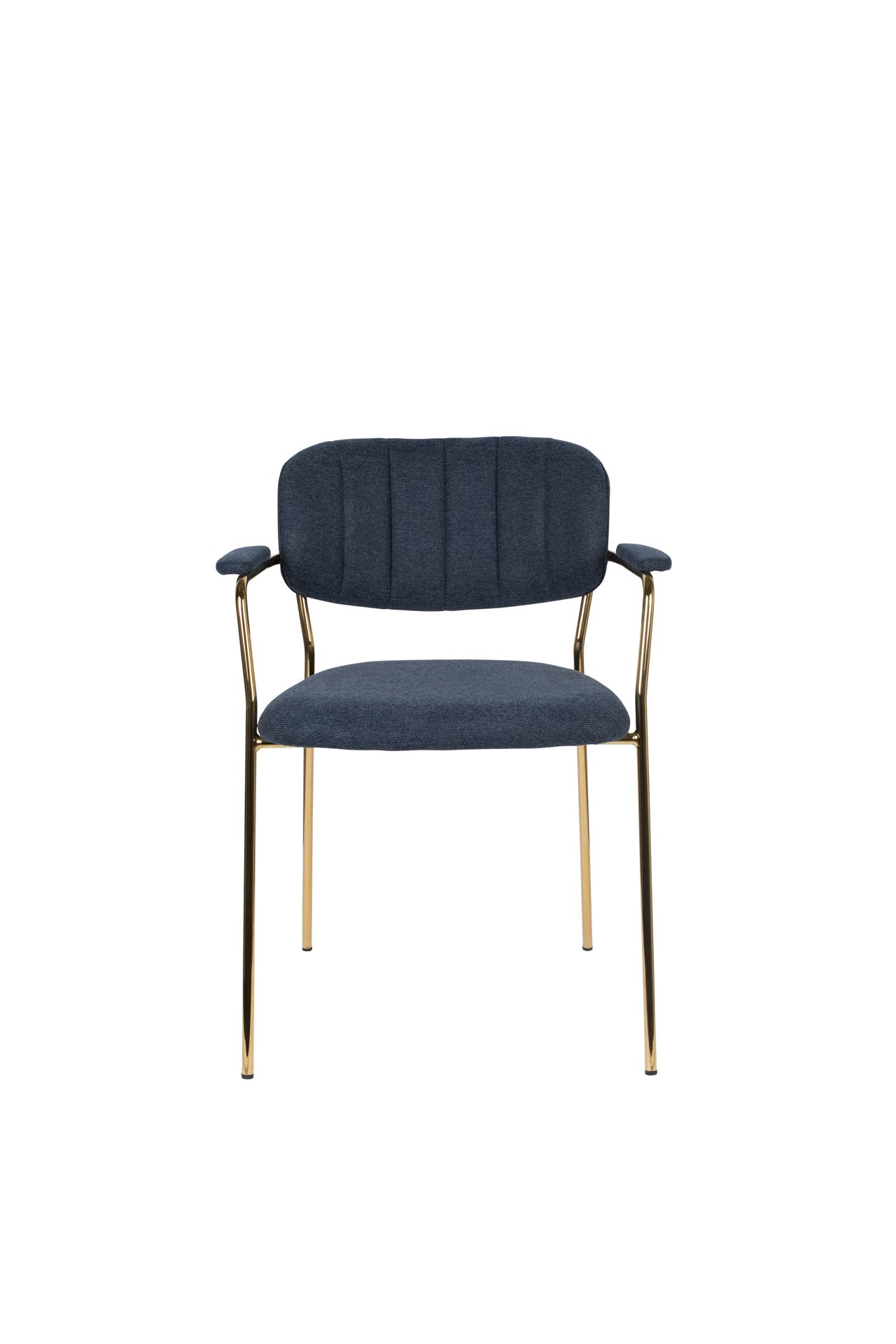 Nancy's Succasunna Chair - Rétro - Or, Bleu foncé - Polyester, Contreplaqué, Acier - 56 cm x 60,5 cm x 78 cm