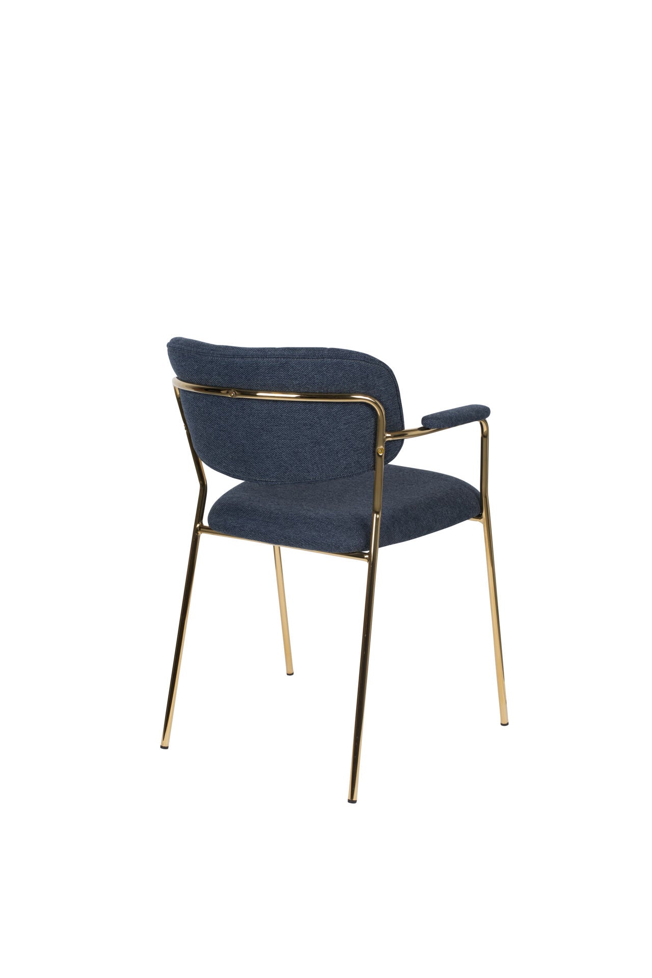 Nancy's Succasunna Stoel - Retro - Goud, Donkerblauw - Polyester, Multiplex, Staal - 56 cm x 60,5 cm x 78 cm