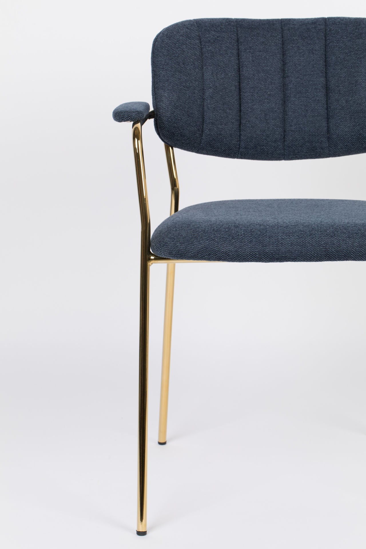 Nancy's Succasunna Stoel - Retro - Goud, Donkerblauw - Polyester, Multiplex, Staal - 56 cm x 60,5 cm x 78 cm