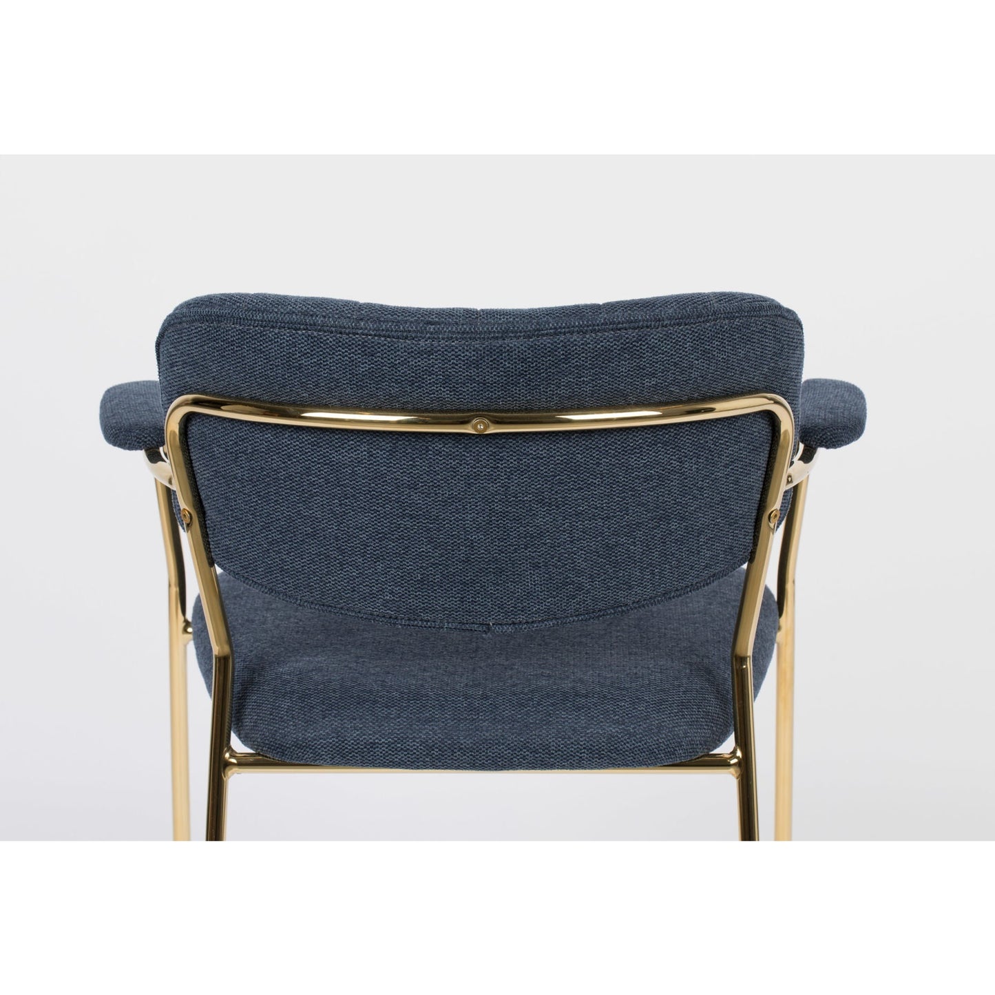 Nancy's Succasunna Stoel - Retro - Goud, Donkerblauw - Polyester, Multiplex, Staal - 56 cm x 60,5 cm x 78 cm