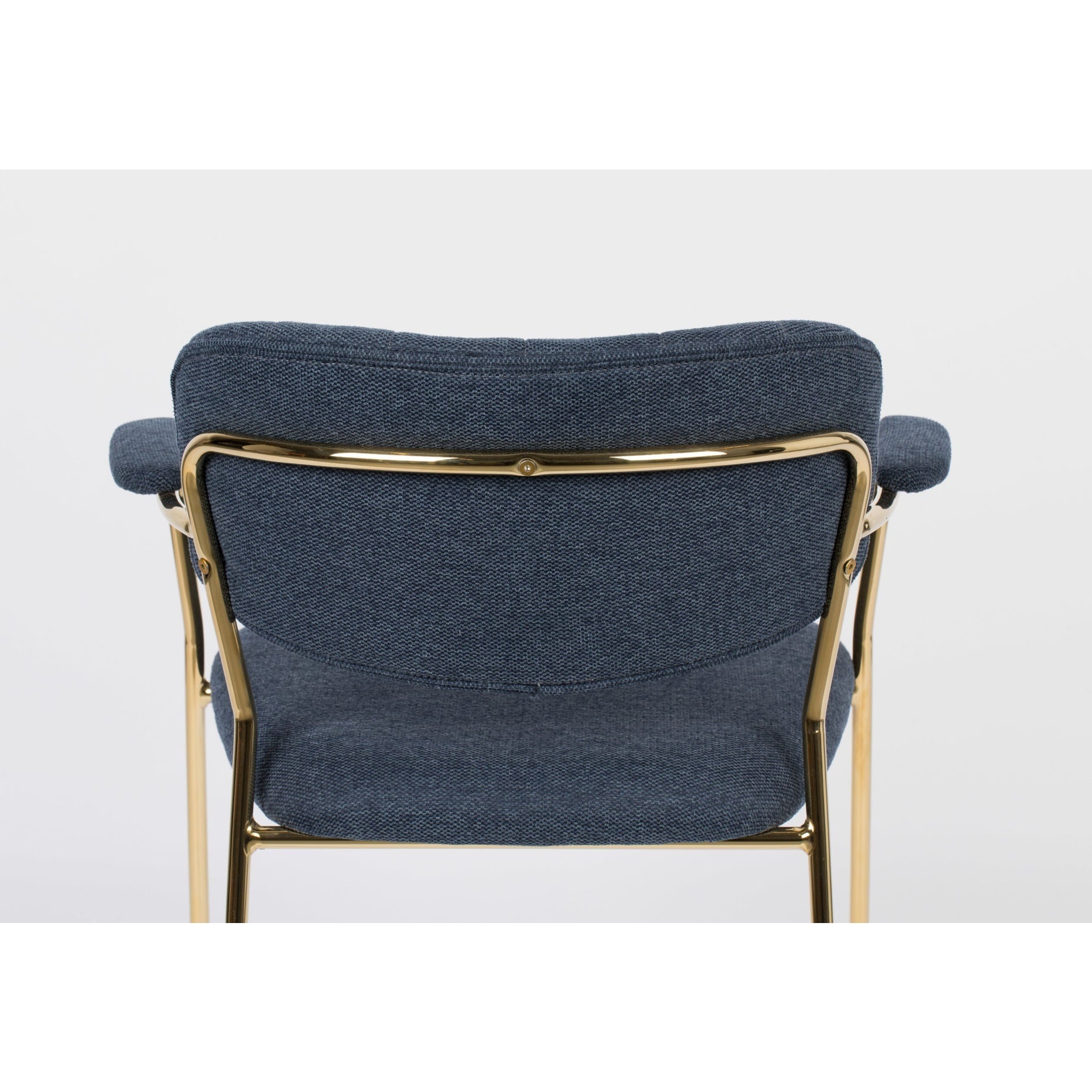 Nancy's Succasunna Stoel - Retro - Goud, Donkerblauw - Polyester, Multiplex, Staal - 56 cm x 60,5 cm x 78 cm