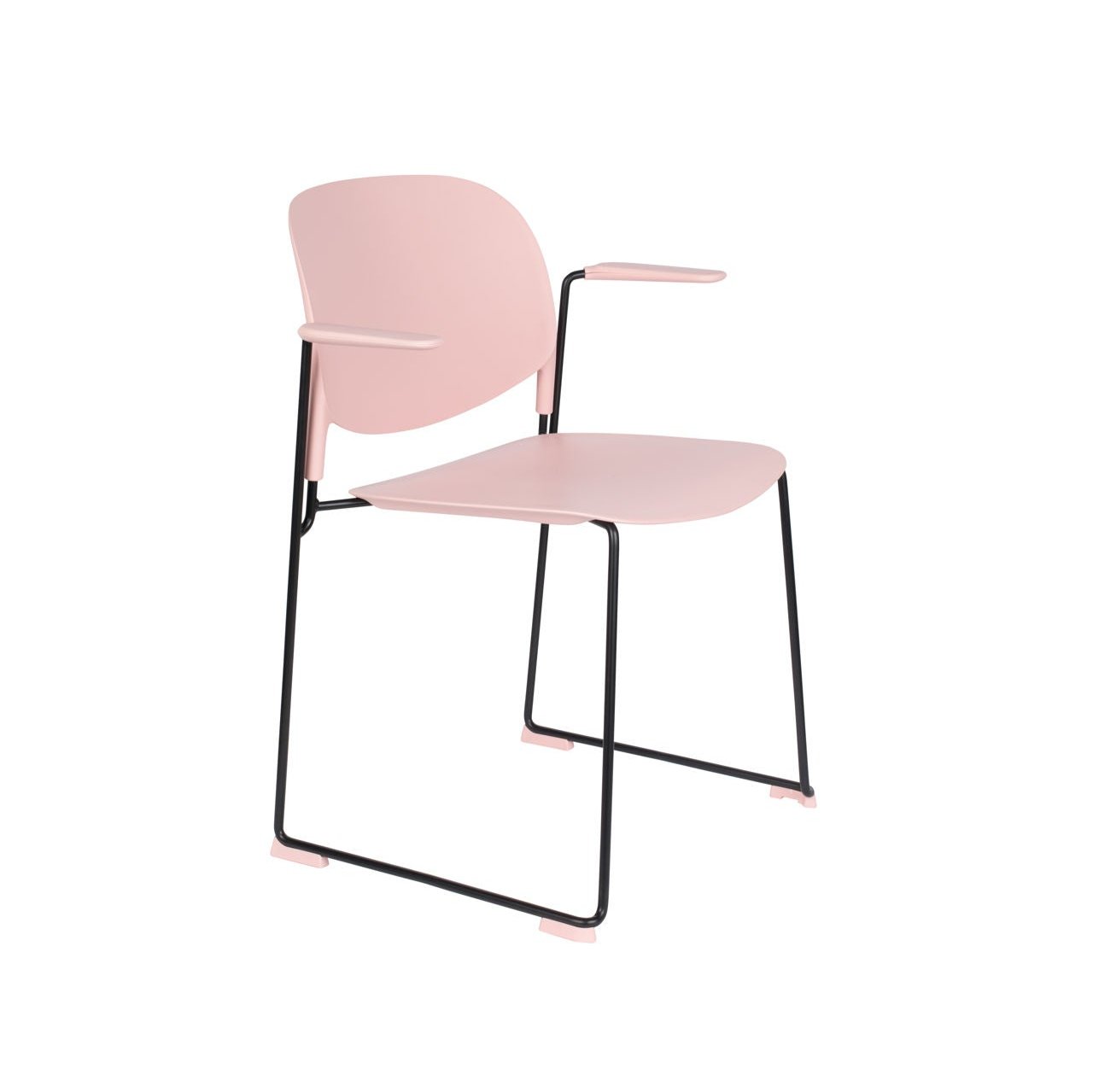 Nancy's Terrace Heights Chair - Retro - Roze, Zwart - Polypropyleen, Staal, Kunststof - 53 cm x 63,5 cm x 80,5 cm