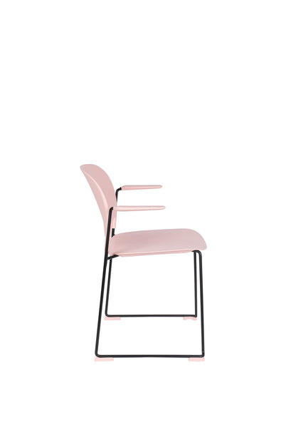 Nancy's Terrace Heights Chair - Retro - Roze, Zwart - Polypropyleen, Staal, Kunststof - 53 cm x 63,5 cm x 80,5 cm