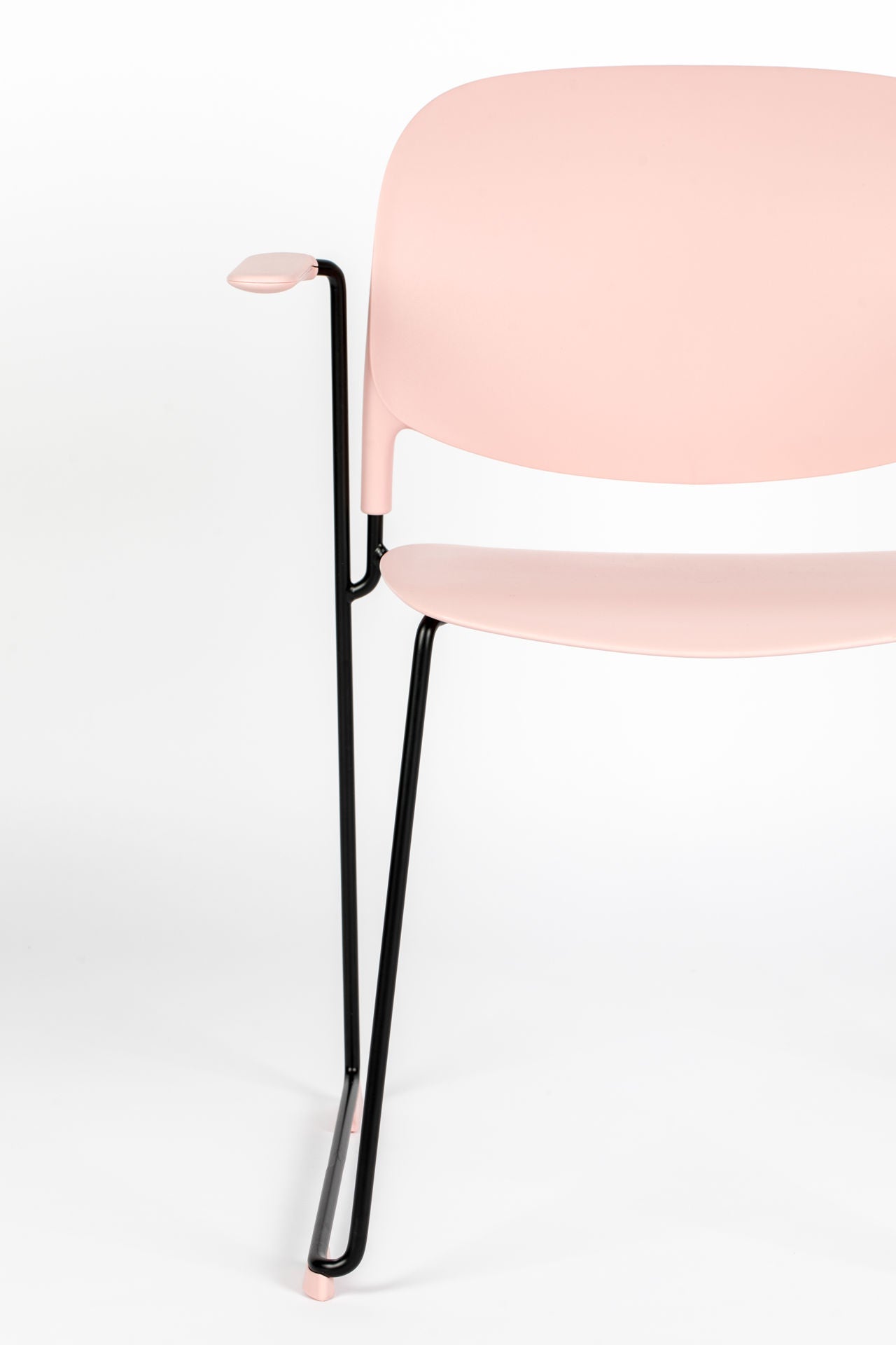 Nancy's Terrace Heights Chair - Retro - Roze, Zwart - Polypropyleen, Staal, Kunststof - 53 cm x 63,5 cm x 80,5 cm