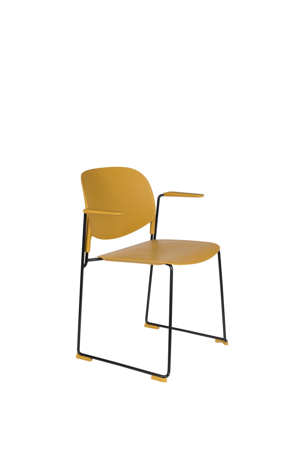 Nancy's Rolesville Chair - Rétro - Ocre, Noir - Polypropylène, Acier, Plastique - 53 cm x 63,5 cm x 80,5 cm
