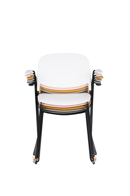 Nancy's East York Chair - Retro - Lever, Zwart - Polypropyleen, Staal, Kunststof - 53 cm x 63,5 cm x 80,5 cm