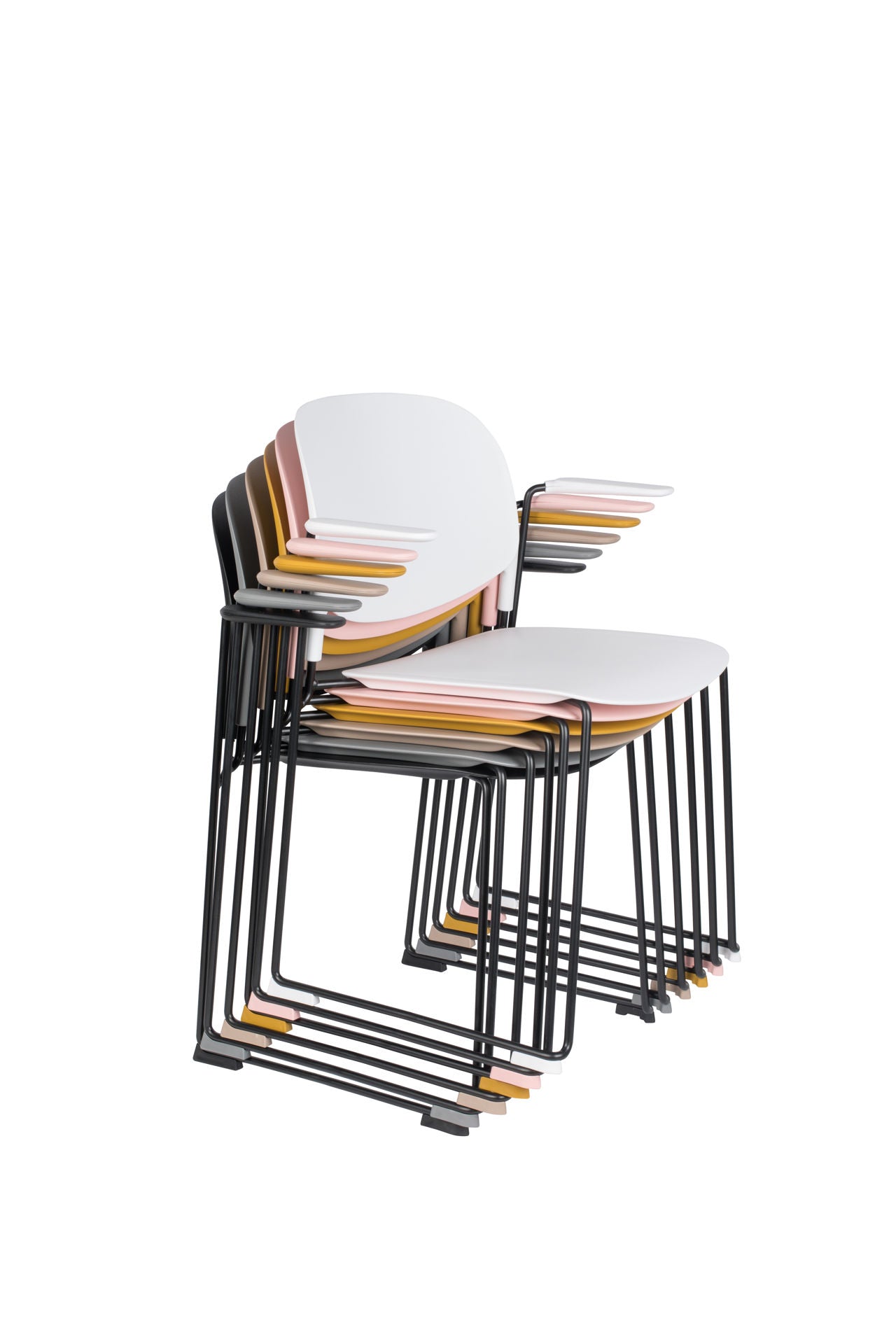 Nancy's East York Chair - Retro - Lever, Zwart - Polypropyleen, Staal, Kunststof - 53 cm x 63,5 cm x 80,5 cm