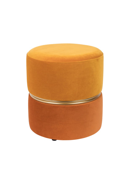 Nancy's Malverne Stool - Retro - Orange - Polyester, Steel, MDF - 35 cm x 35 cm x 39 cm