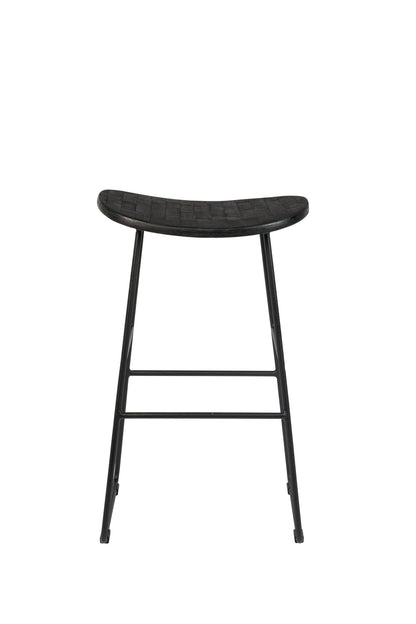 Tabouret Nancy's Summit View - Moderne - Noir - Acier, Plastique, Teck - 30 cm x 40 cm x 65 cm