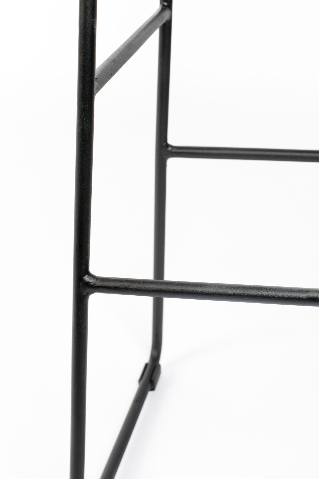 Nancy's Summit View Stool - Modern - Black - Steel, Plastic, Teak - 30 cm x 40 cm x 65 cm