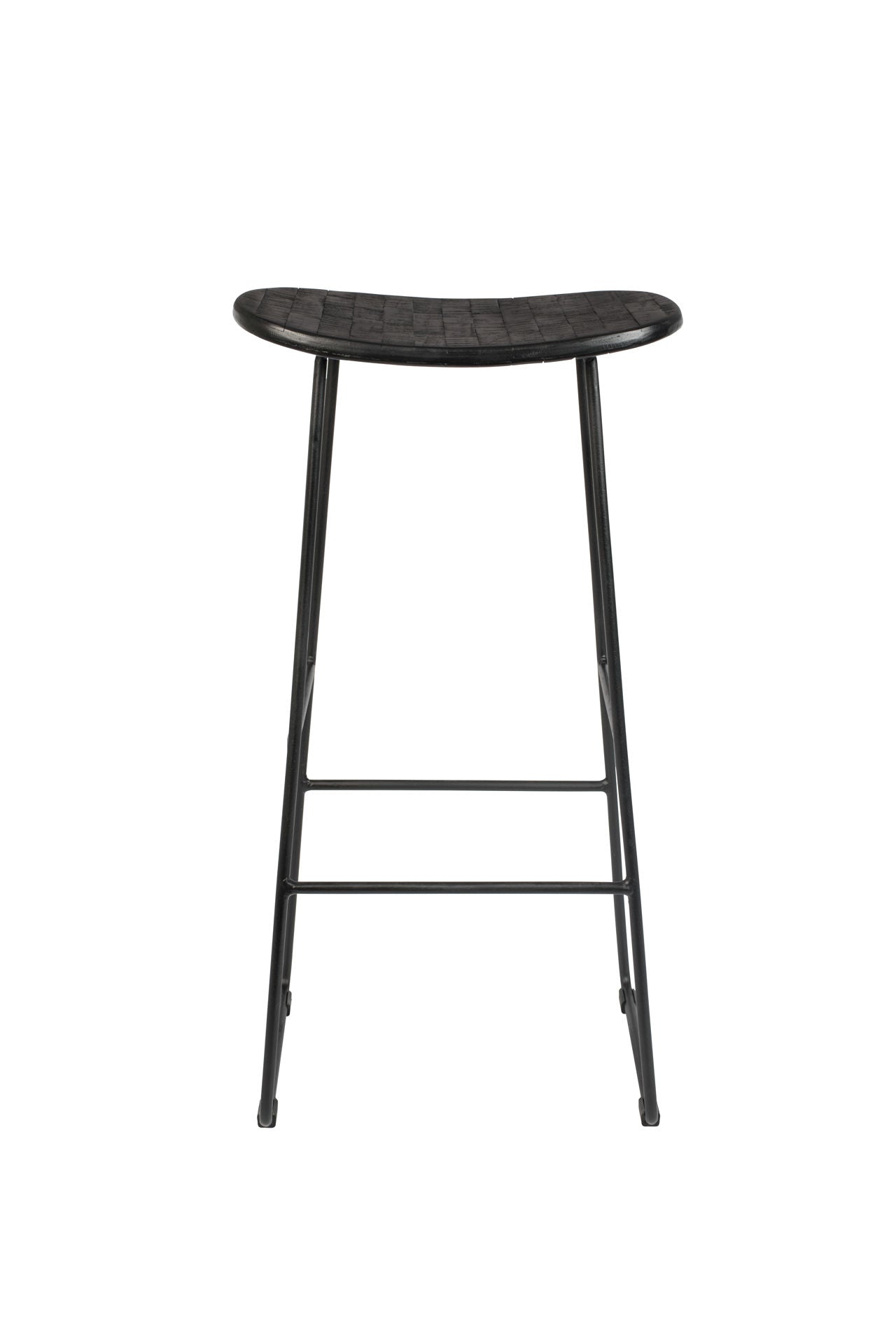 Nancy's Humboldt Stool - Modern - Black - Steel, Plastic, Teak - 30 cm x 40 cm x 80 cm