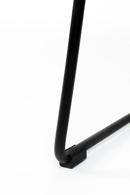 Tabouret Humboldt de Nancy - Moderne - Noir - Acier, Plastique, Teck - 30 cm x 40 cm x 80 cm