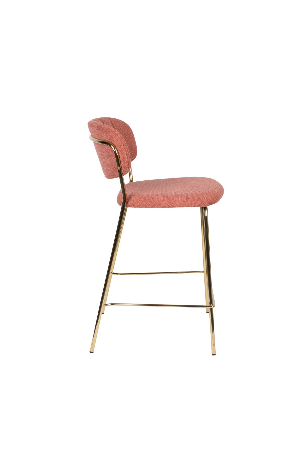 Tabouret Fort Mitchell de Nancy - Moderne - Or, Rose - Polyester, Acier, Pu - 54 cm x 48 cm x 89 cm