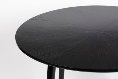 Nancy's Monument Table - Retro - Black - Mdf, Oak - 120 cm x 120 cm x 75 cm