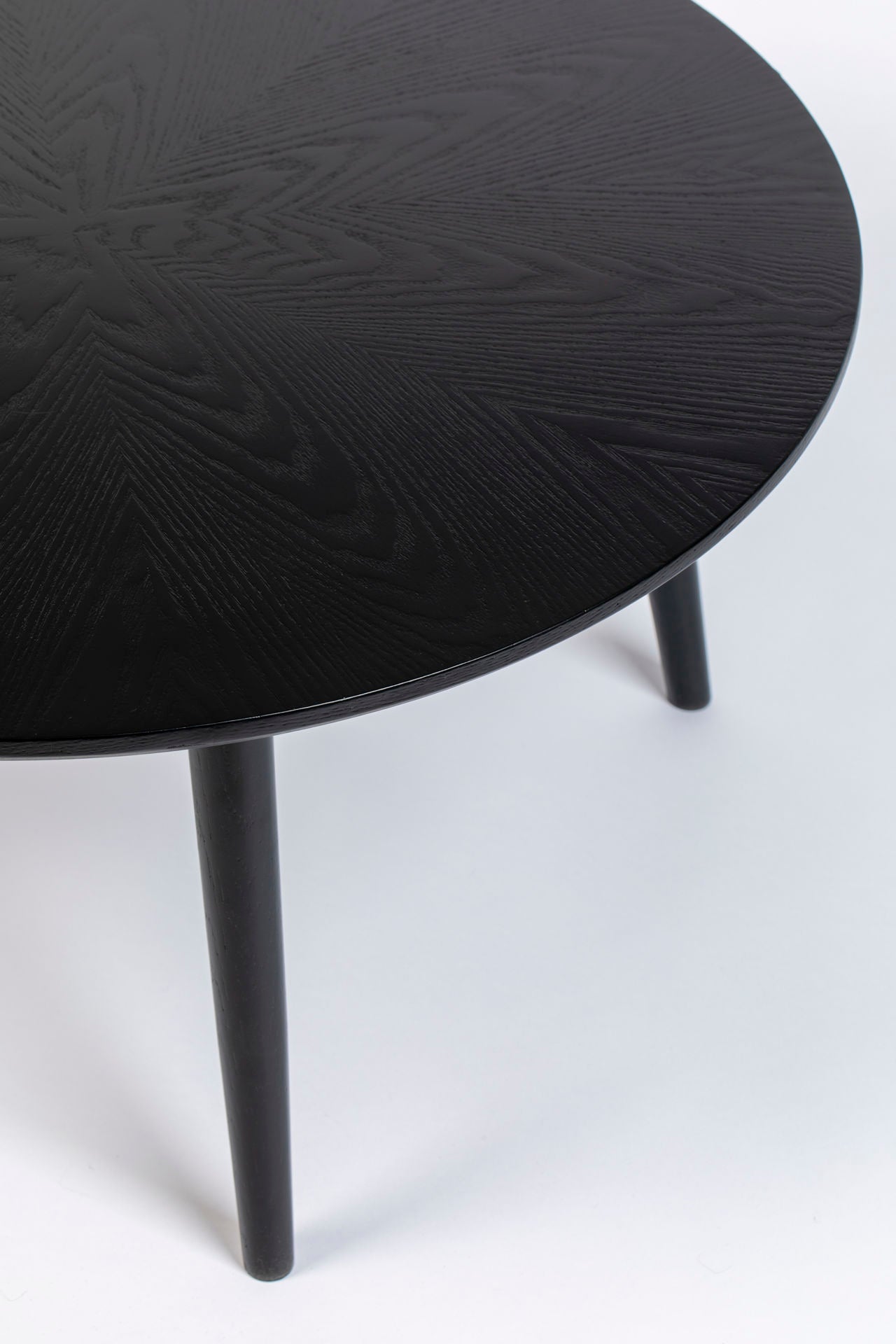 Nancy's Monument Table - Retro - Black - Mdf, Oak - 120 cm x 120 cm x 75 cm