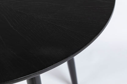 Nancy's Monument Table - Retro - Black - Mdf, Oak - 120 cm x 120 cm x 75 cm