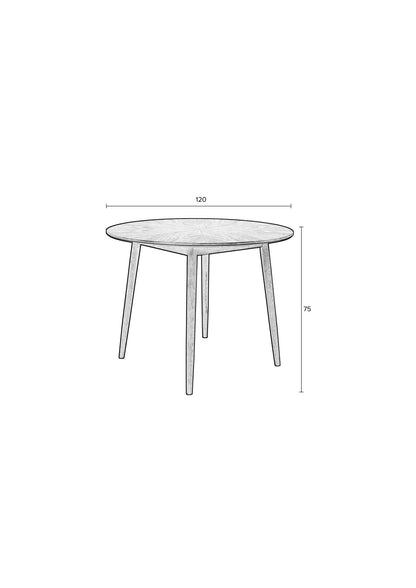 Nancy's Muyano Eettafel - Eetkamertafel - Keukentafel - Zwart - Eikenhout - Ø 120 x 75 cm