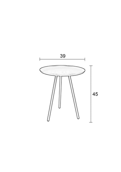 Nancy's Selah Table - Modern - Gray - Iron, Rubber - 39 cm x 39 cm x 45 cm