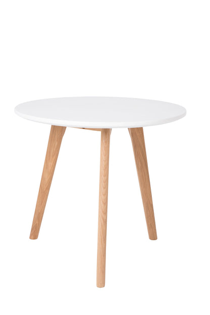 Table Eatontown de Nancy - Moderne - Naturel, Blanc - MDF, PU, ​​Chêne - 50 cm x 50 cm x 45 cm