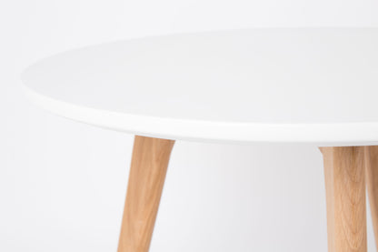 Nancy's Eatontown Table - Modern - Natural, White - MDF, PU, ​​Oak - 50 cm x 50 cm x 45 cm