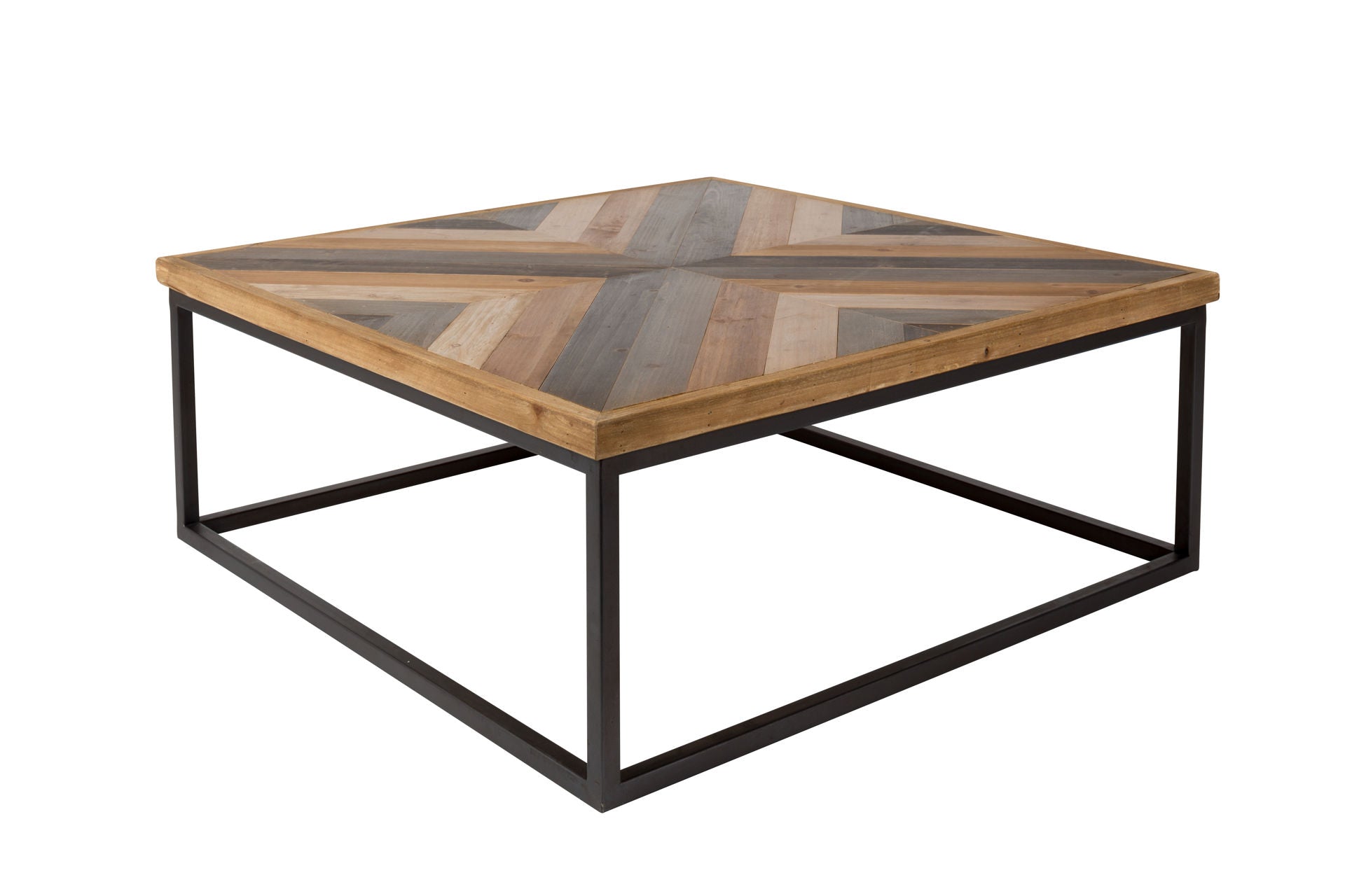 Nancy's Leeds Table - Modern - Multicolored - Wood, Mdf, Iron - 81 cm x 81 cm x 32 cm