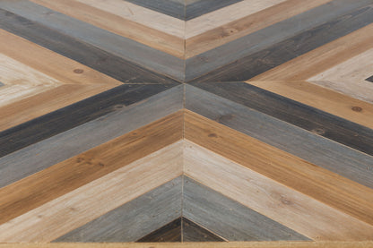 Nancy's Leeds Tafel - Modern - Bruin, Naturel, Zwart - Hout, Mdf, IJzer - 81 cm x 81 cm x 32 cm